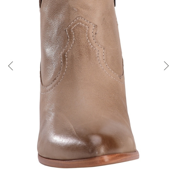 NWOT 9.5 FRYE RAINA BOOTIES BIEGE ASH POINTED TOE WITH ZIPPER - Picture 4 of 9